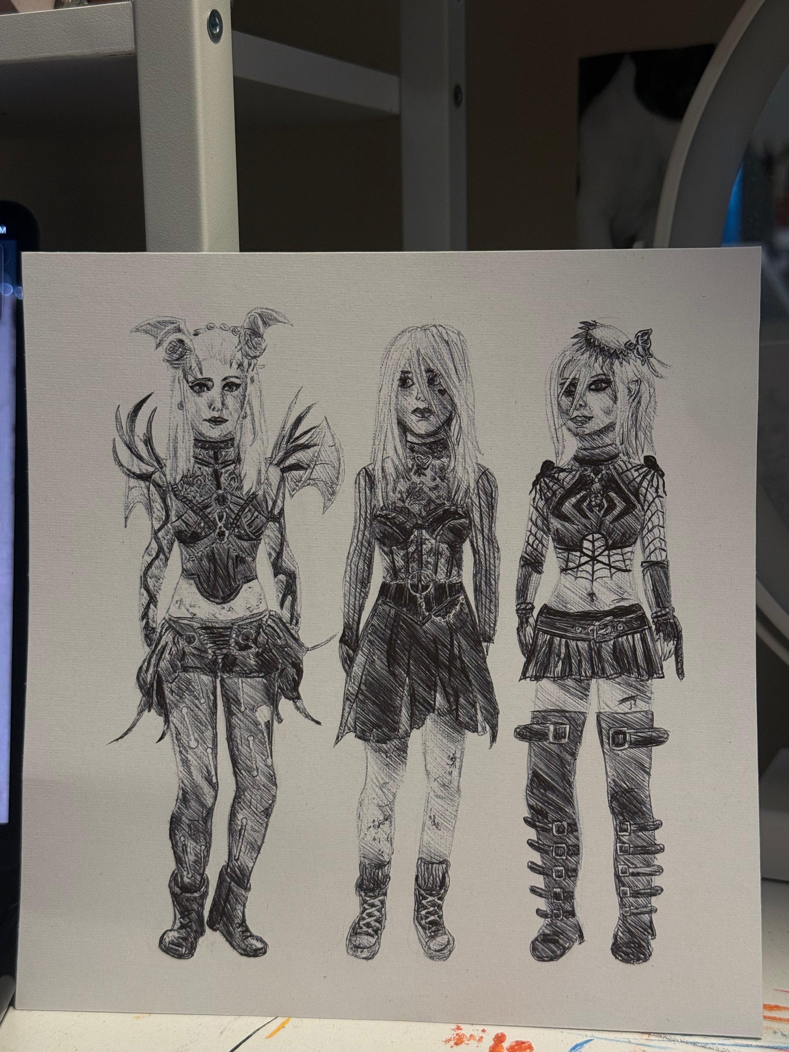 Sable Ward Trio Pen Drawing