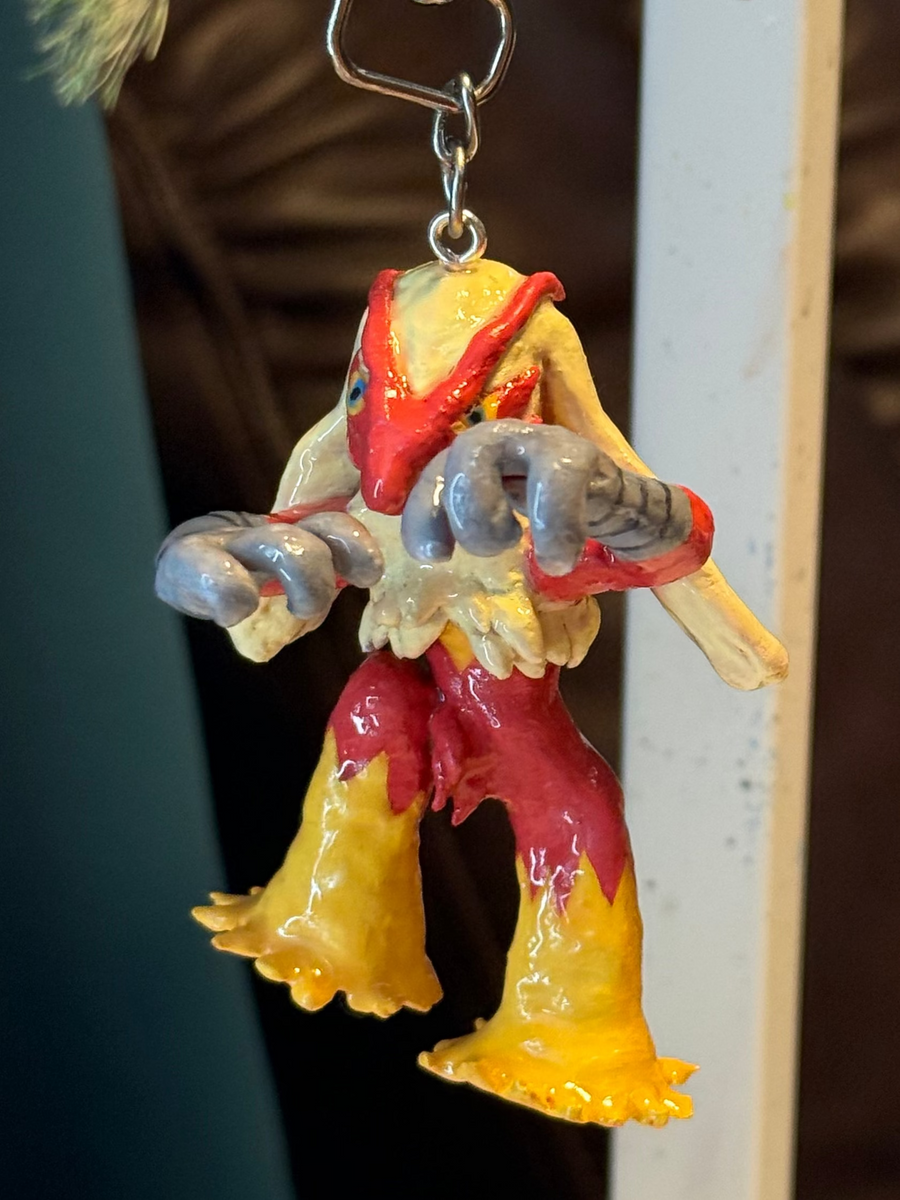 commission - blaziken keychain (pokemon)