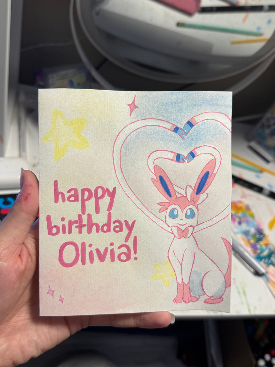 birthday card - sylveon (pokemon)