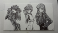 Evangelion Trio Pen Drawing
