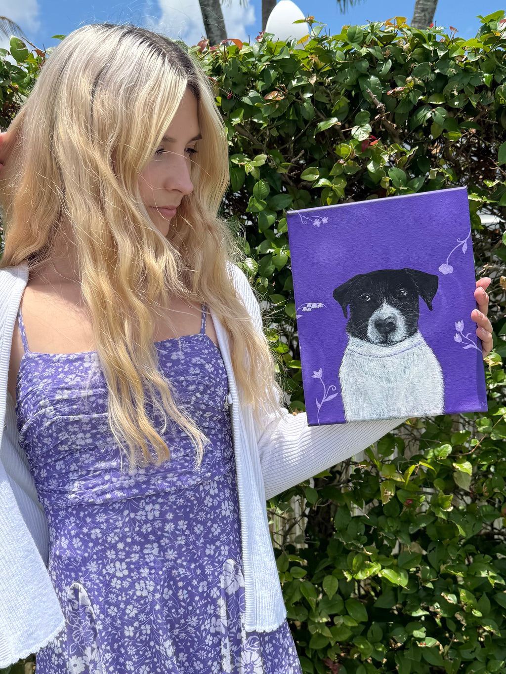 Simple Floral Pet Portrait