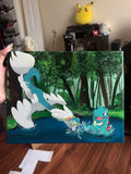Drampa + Totodile Splashing in the Lake