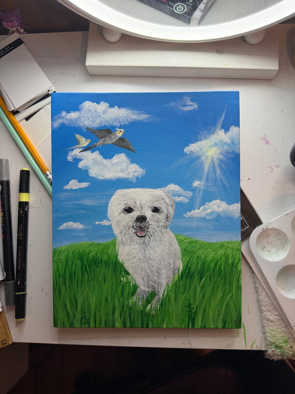 Dog + Birds Portrait