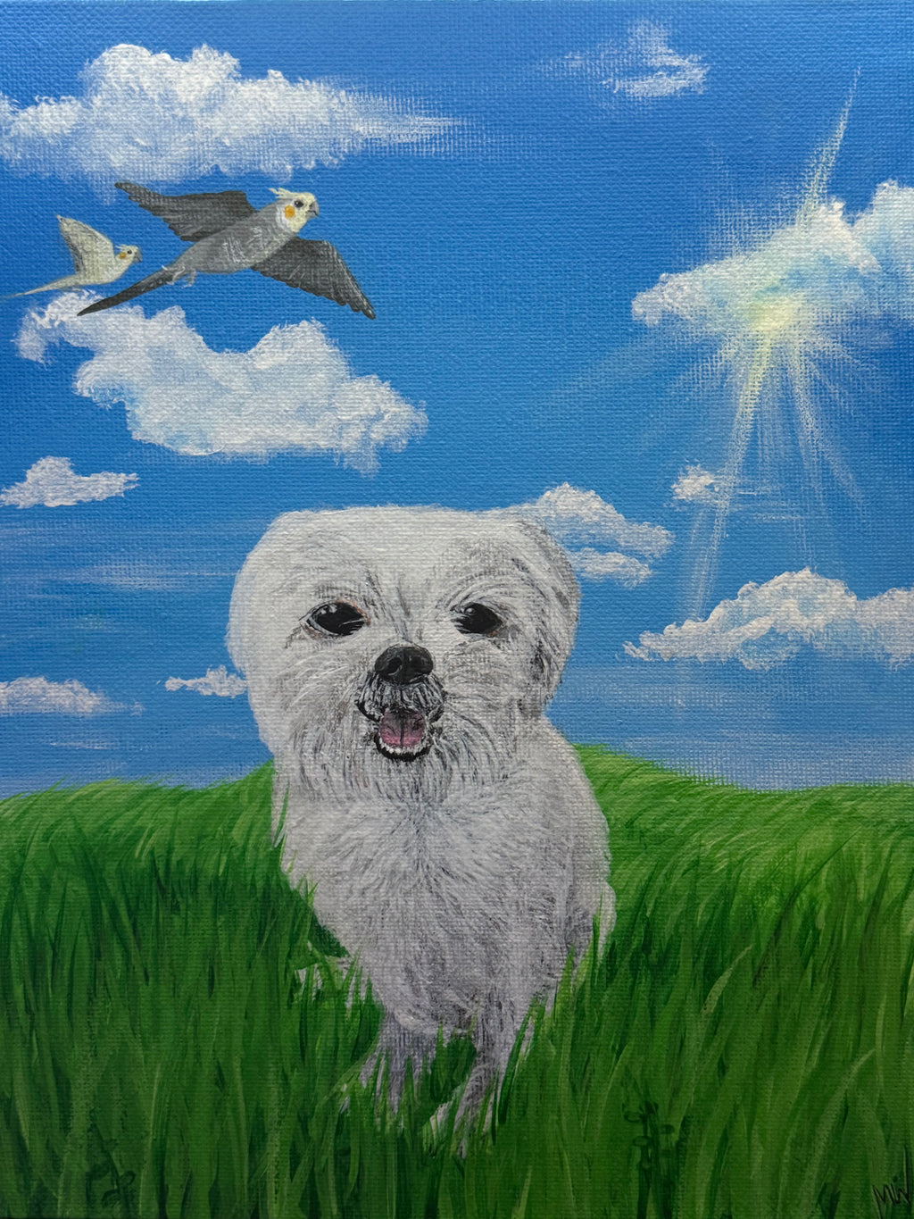 Dog + Birds Portrait